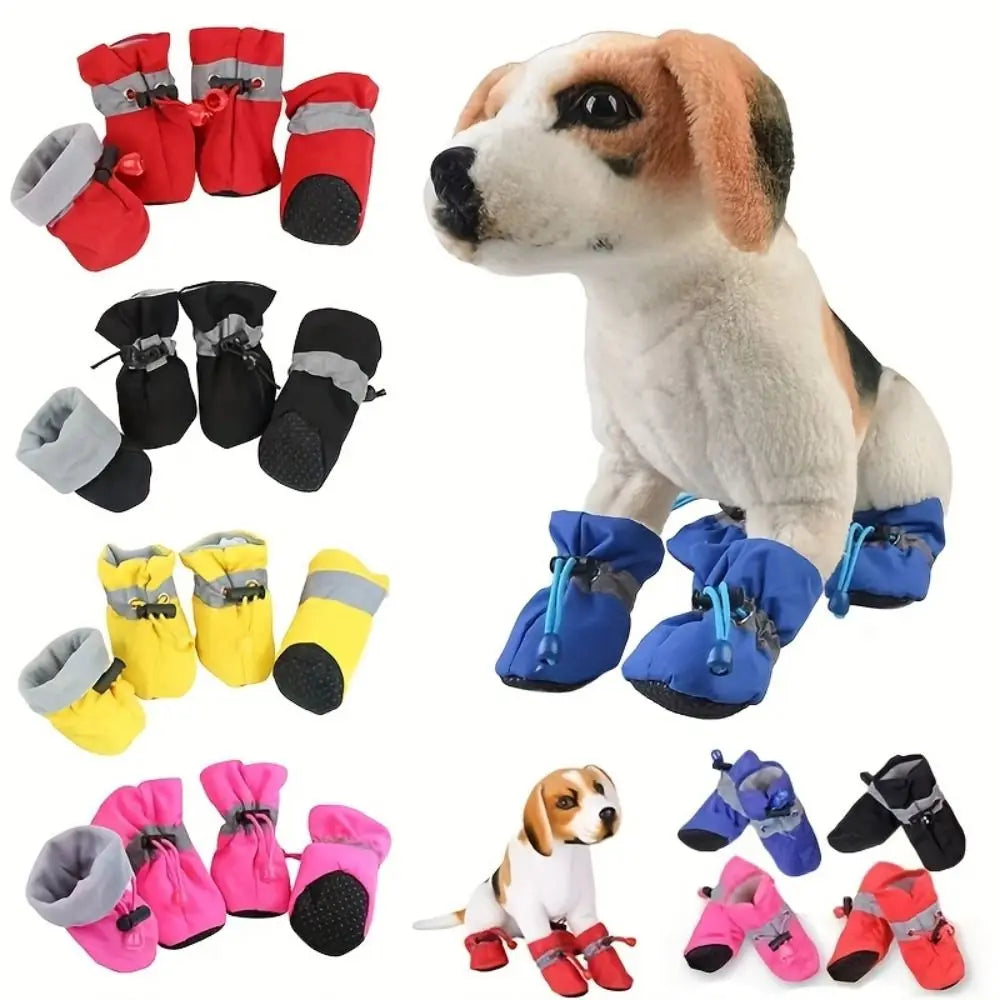 NONECN Waterproof Anti Slip Dog Shoes With Adjustable Drawstring Rain Booties