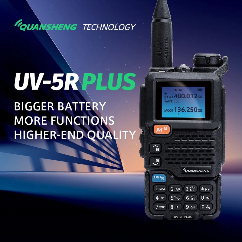 The Quansheng UV5RPLUS delivers versatile, full-band communication for outdoor adventures and aviation enthusiasts, combining compact design with robust performance you can trust in the field.