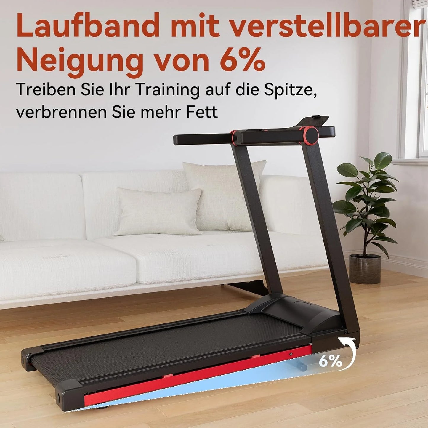 3.5HP Foldable Treadmill 350lbs Adjustable 6% Incline Walkingpad for Home/Office LCD APP Data Treadmills 10MPH Exercise Machine