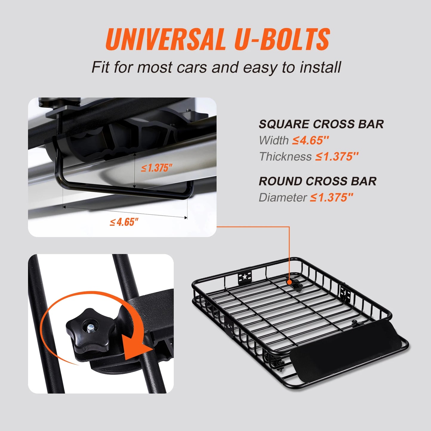 Expand your vehicle’s hauling capacity with the SucceBuy roof rack cargo basket.