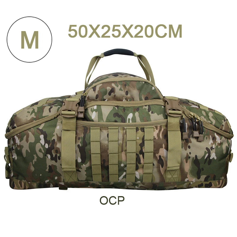 LQARMYCN 3 Way Duffle Bag Large Capacity Waterproof Travel Bag 50x25x20cm