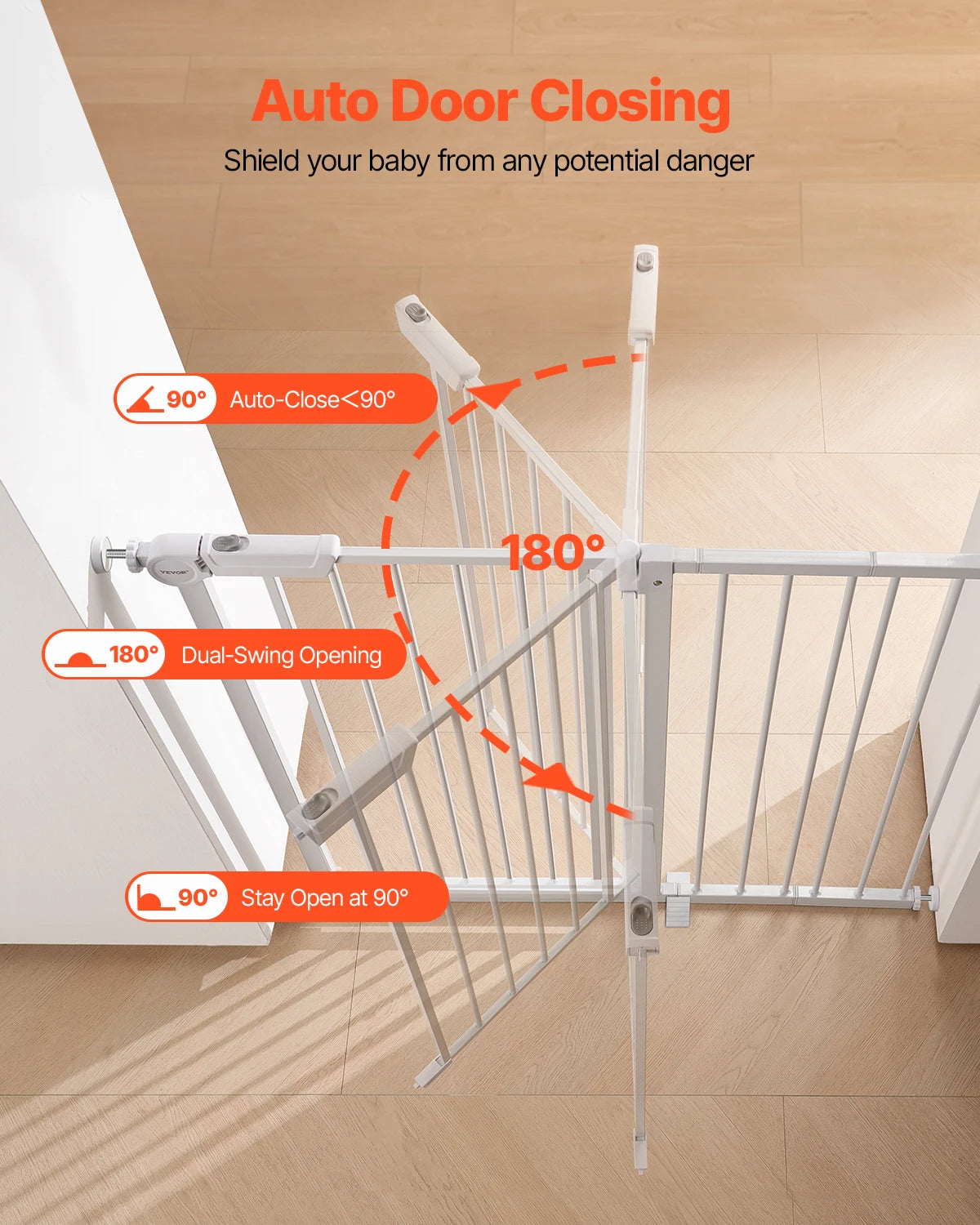 SucceBuy Baby Gate 28 30 36 Inches High Walk Through Pressure Mount