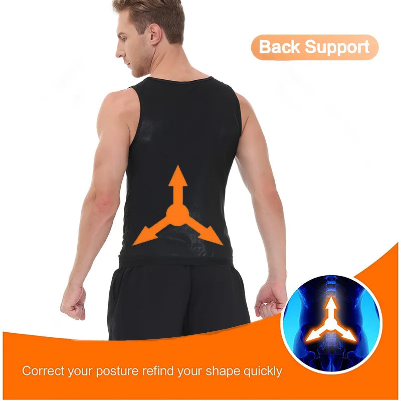 LILVIGORCN Men Sauna Compression Shirt Short Sleeve Body Shaper For Workout