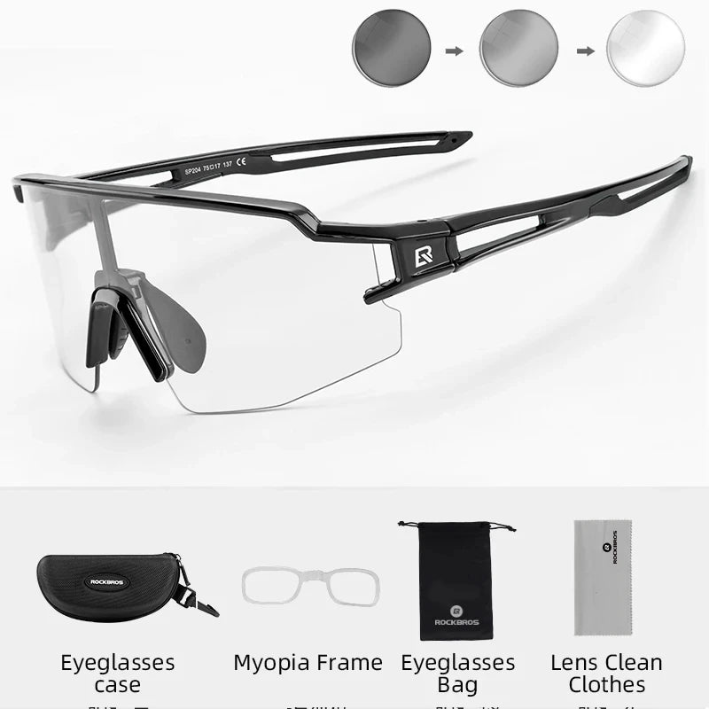 Ride farther and faster with ROCKBROS cycling glasses that adapt to every light condition.