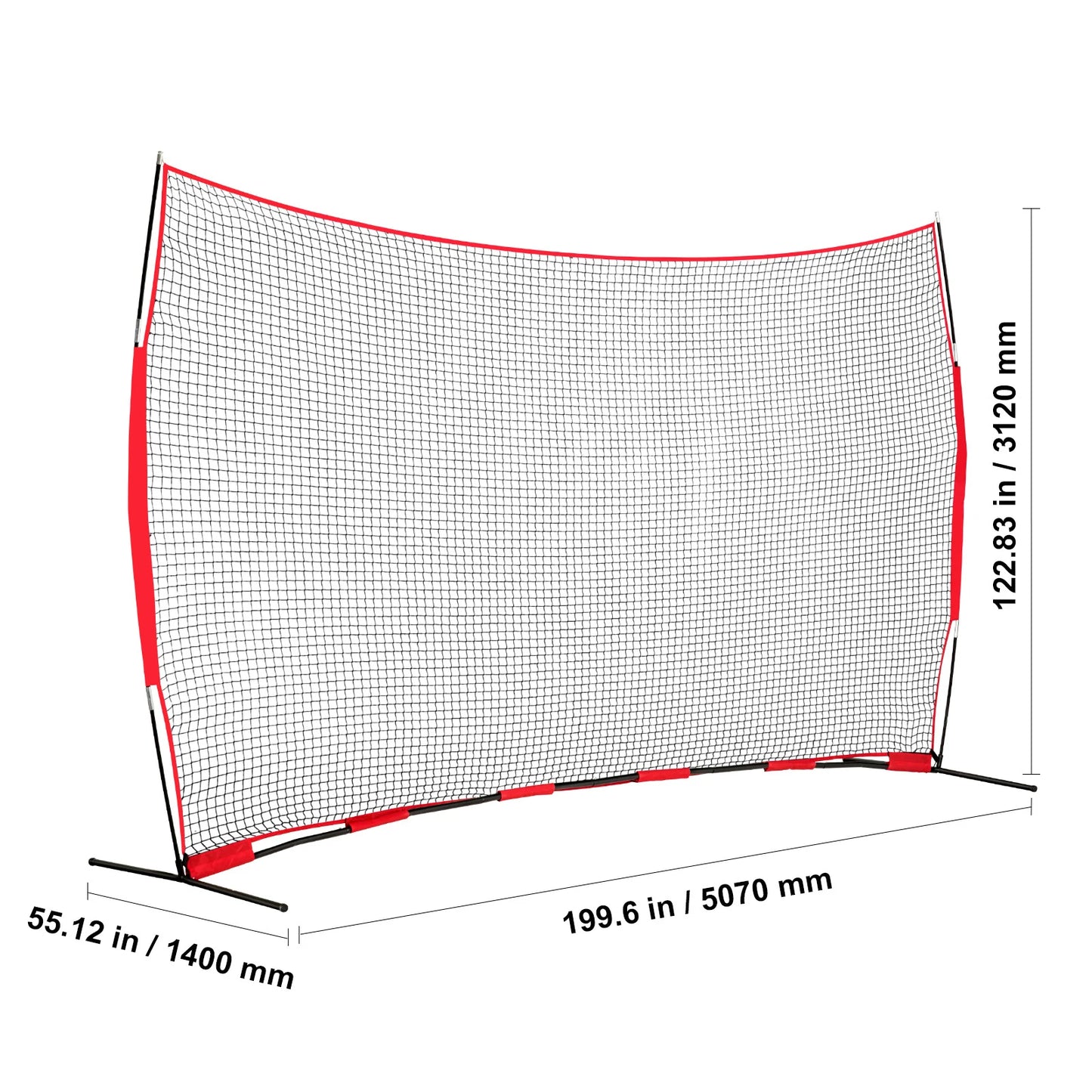 SucceBuy Barricade Backstop Net For Ball Sports Practice Netting With Carry Bag