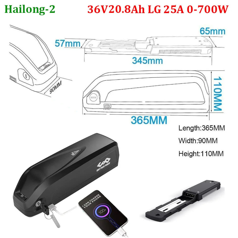 Unitpackpower Ebike Battery 52V 48V 24Ah 21700 18650 Pack For BBS02 BBS01 BBSHD