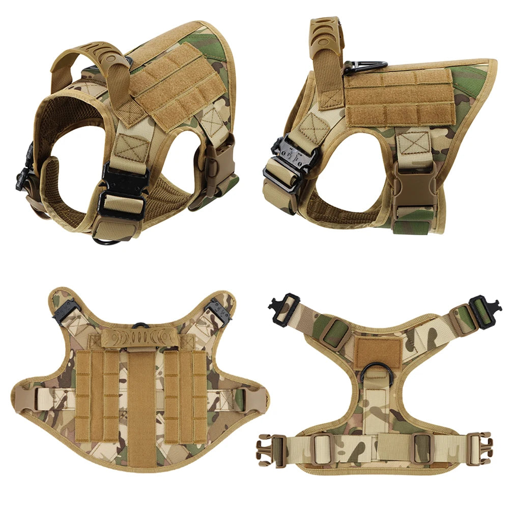 Equip your canine for focused training with the PETRAVELCN Military Large Dog Harness Vest Set.