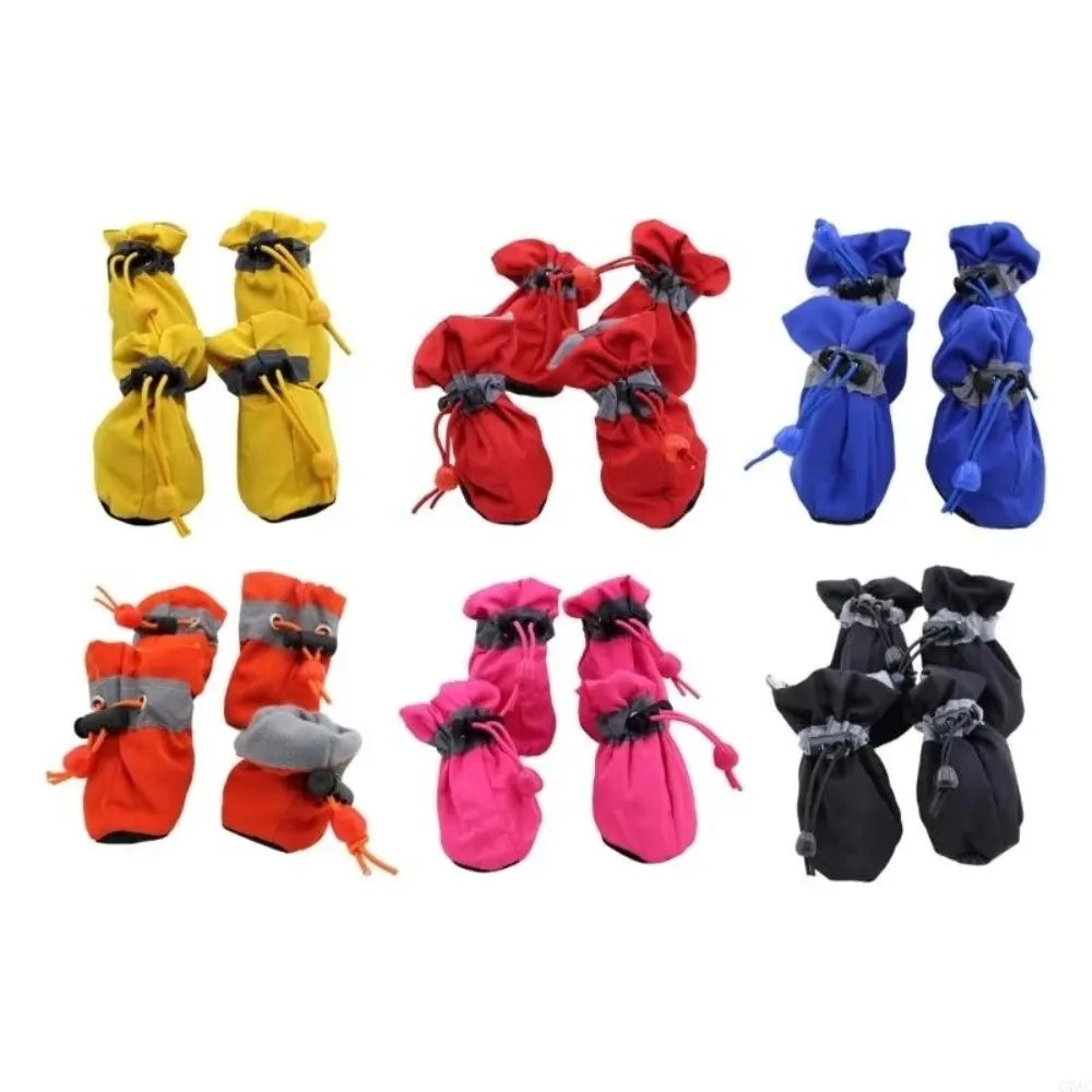 NONECN Waterproof Anti Slip Dog Shoes With Adjustable Drawstring Rain Booties