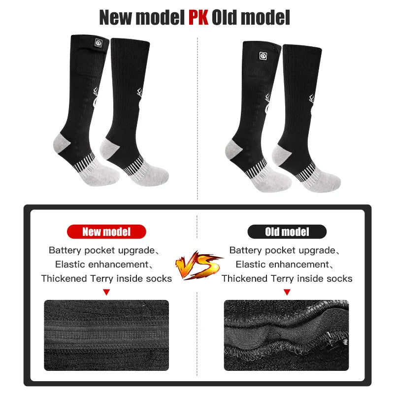 Snow Deer Rechargeable Heated Socks For Men Three Heat Settings 40C To 65C