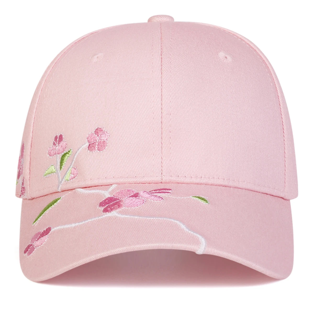 1piece Unisex Peach Blossom Embroidery Baseball Cap Outdoor Adjustable Sunscreen Leisure Hat Spring Autumn Travel Vacation