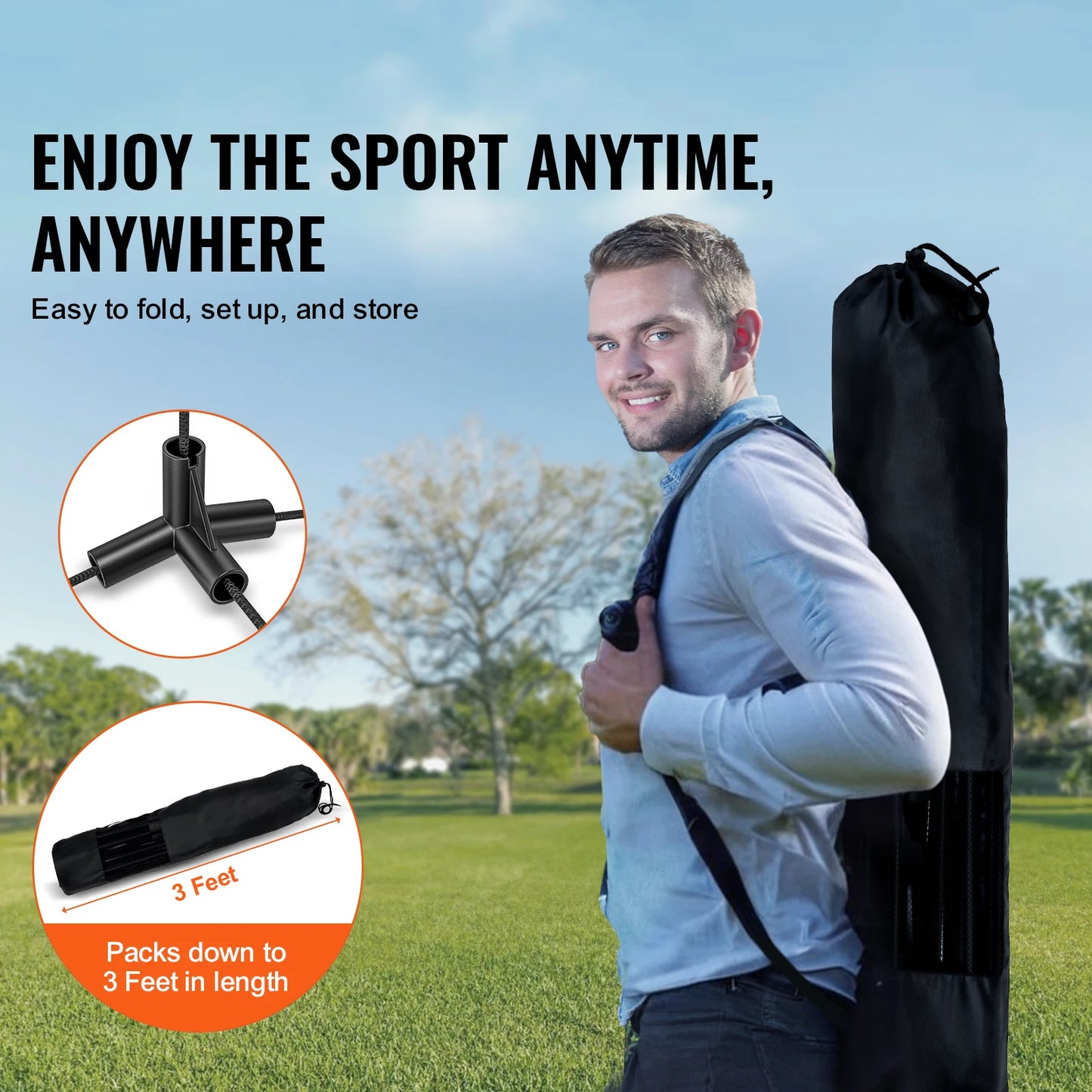 SucceBuy 10 17Ft Adjustable Net Portable Badminton Volleyball Pickleball Tennis