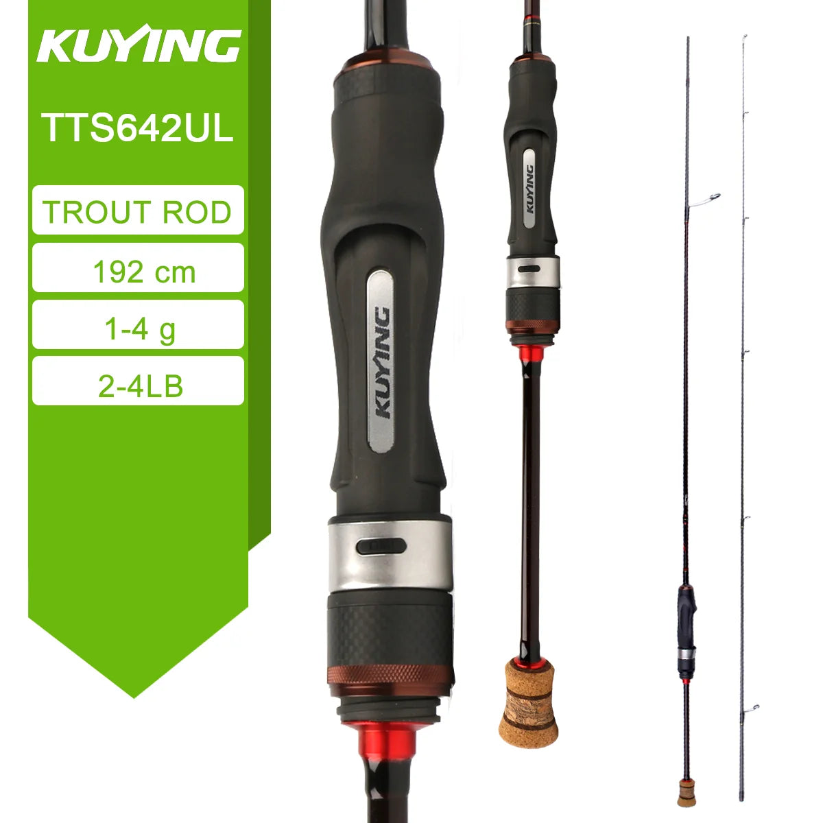 Experience featherweight sensitivity and rapid response with Kuying's Teton L Ul Sul carbon rod, designed for you to make ultralight lures and precise casts across lakes and rivers.