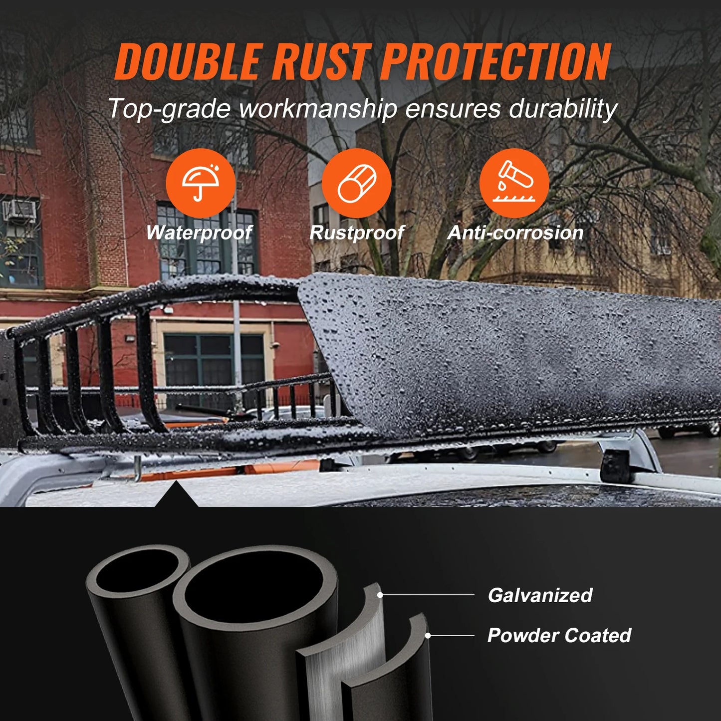 Expand your vehicle’s hauling capacity with the SucceBuy roof rack cargo basket.