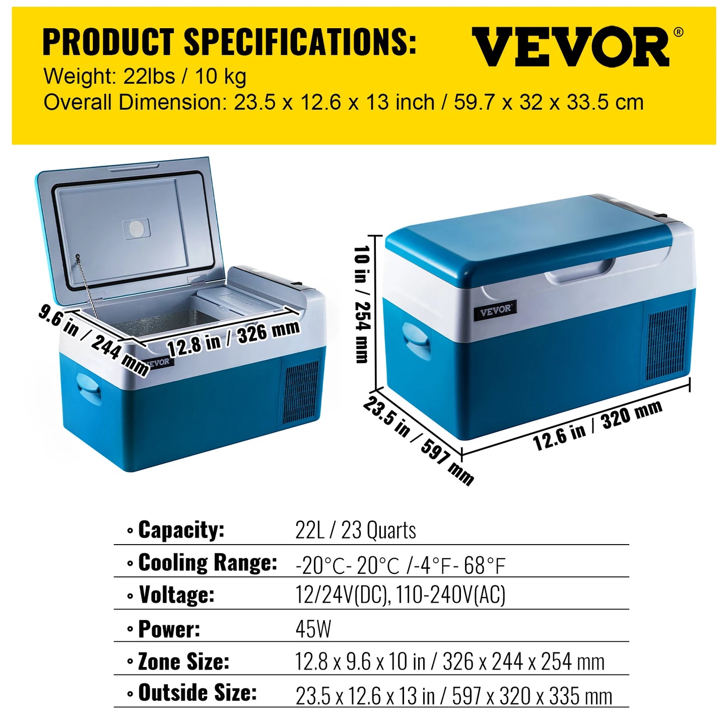 Stay refreshed on every adventure with the VEVOR car refrigerator that keeps your drinks and meals perfectly cold anywhere you roam.