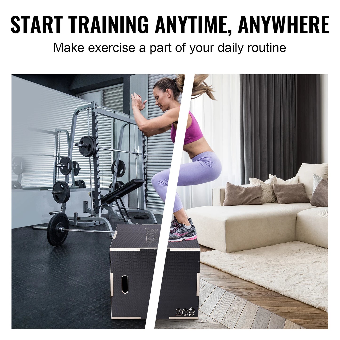 Elevate your training with the SucceBuy 3 In 1 Plyometric Jump Box, a sturdy, compact solution built to power explosive workouts at home.