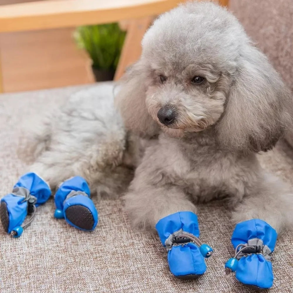 NONECN Waterproof Anti Slip Dog Shoes With Adjustable Drawstring Rain Booties