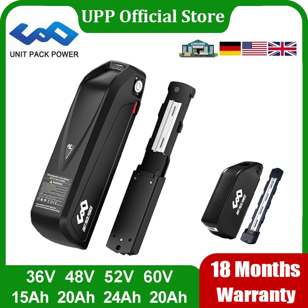 Unitpackpower Ebike Battery 52V 48V 24Ah 21700 18650 Pack For BBS02 BBS01 BBSHD
