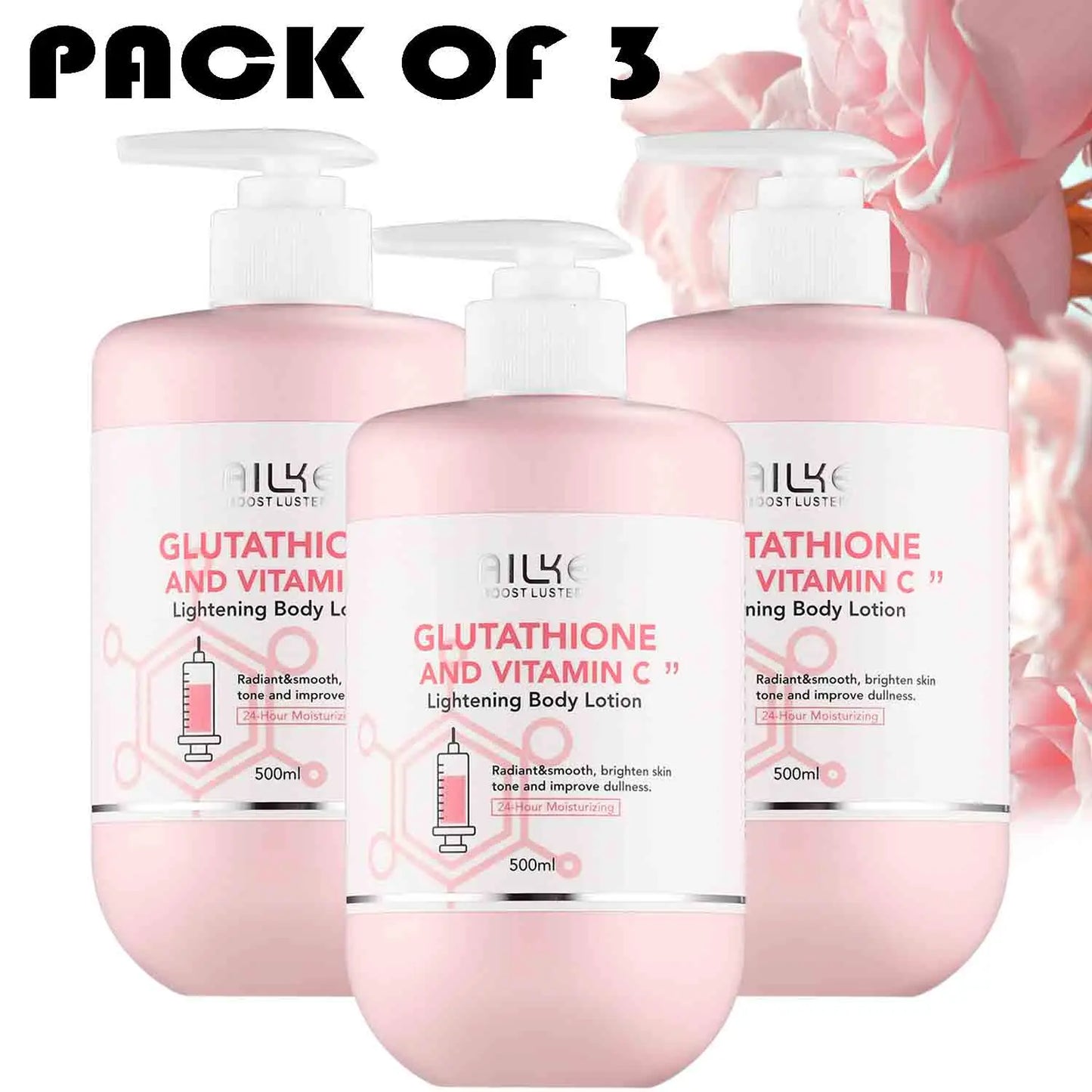 Reveal a brighter, smoother you with the AILKE Glutathione and Vitamin C Kit, a spa-inspired routine designed to brighten, hydrate, and protect your skin.