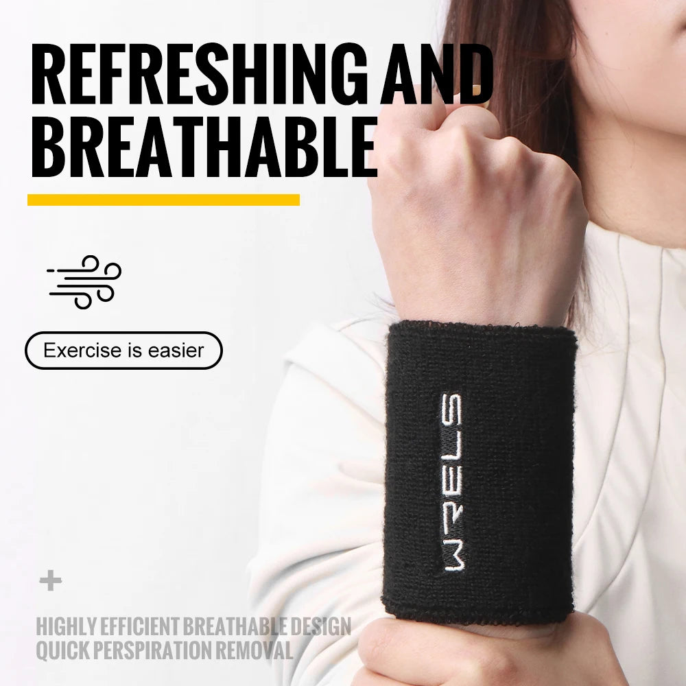 WRELS Terry Cloth Moisture Wicking Wristbands For Sports Tennis Gym Absorbent