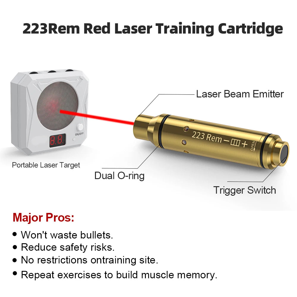 223 Red Dot Laser Training Cartridge Dry Fire Laser Trainer Bullet