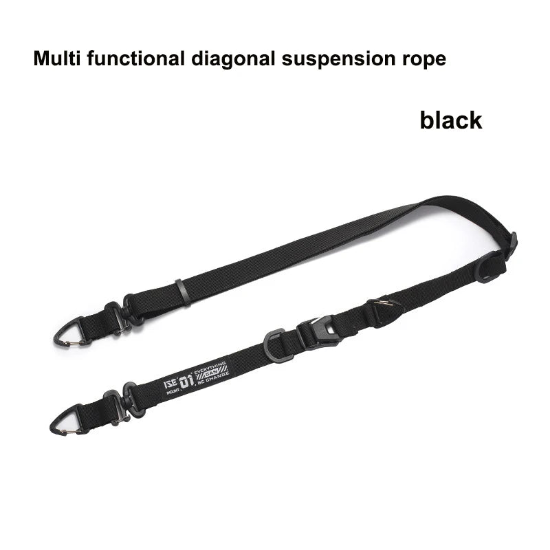 Outdoor multifunctional diagonal hanging rope with adjustable length and expandable single shoulder crossbody backpack strap