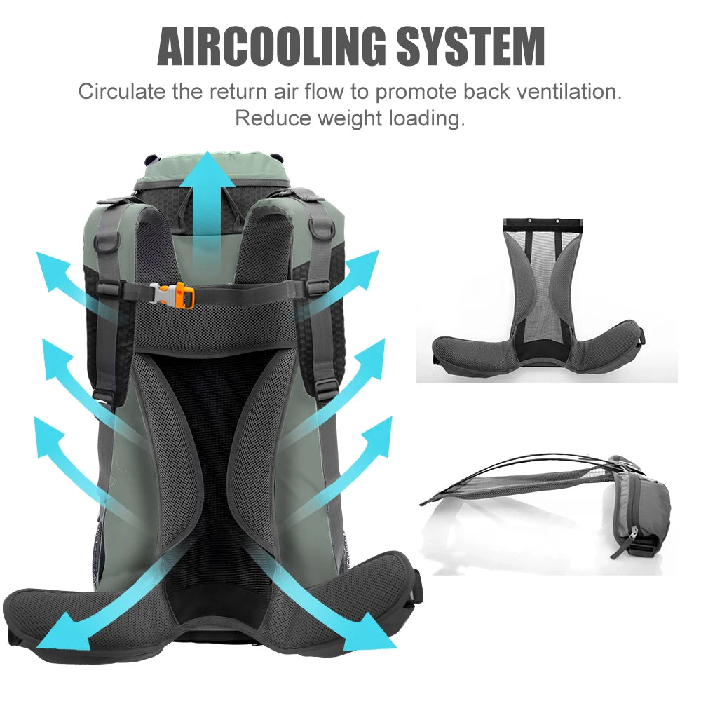 West Tune 60L Explorer Internal Frame Backpack Rain Cover