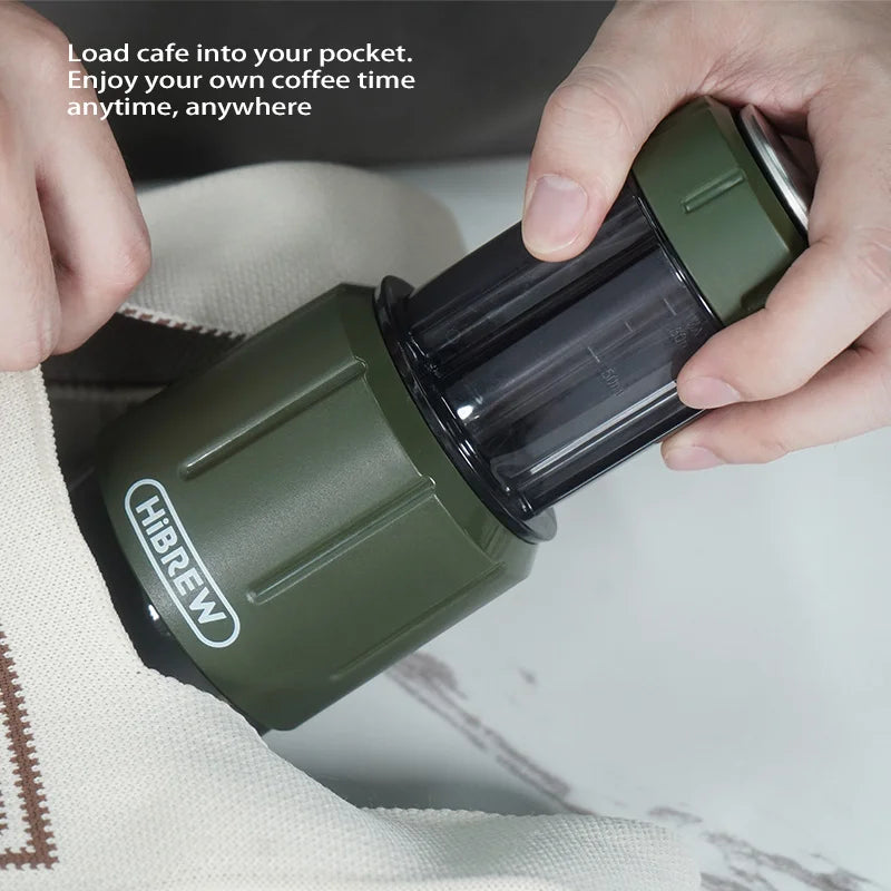 HiBREW delivers a compact, 2 in 1 portable coffee machine that brews hot or cold drinks on demand, wherever your day takes you, from office desks to campsites.