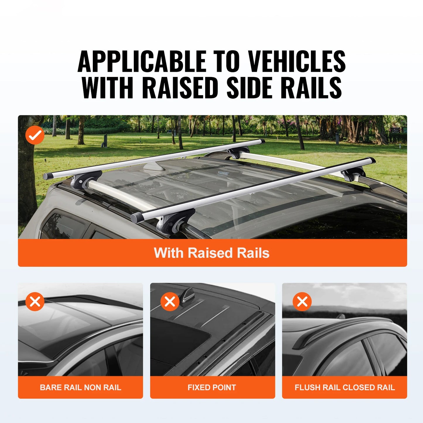 SucceBuy Adjustable Aluminum Roof Rack Cross Bars For SUVs And Sedans
