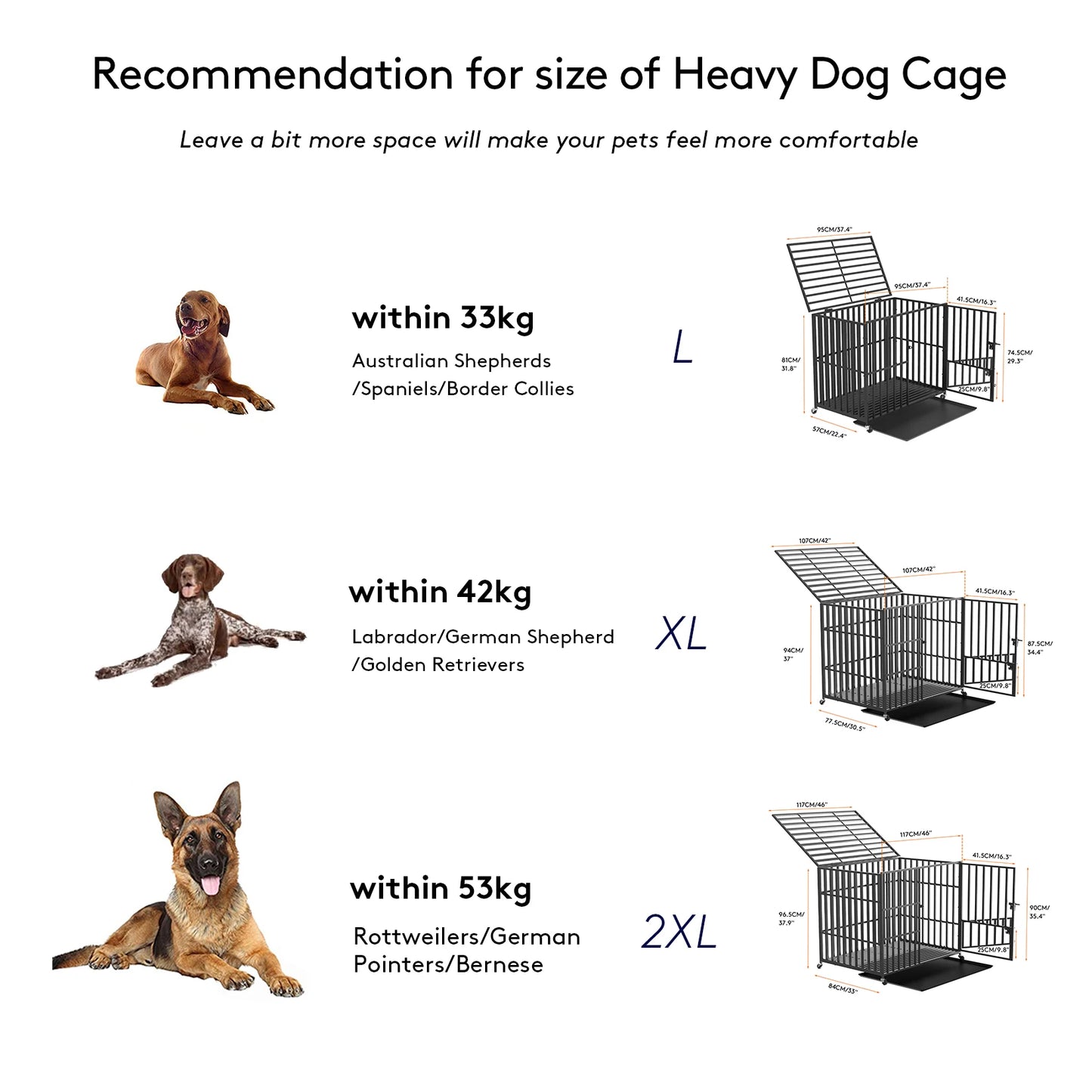 You get a secure, long-lasting space for your dog with the BINGOPAW Heavy Duty Dog Crate.