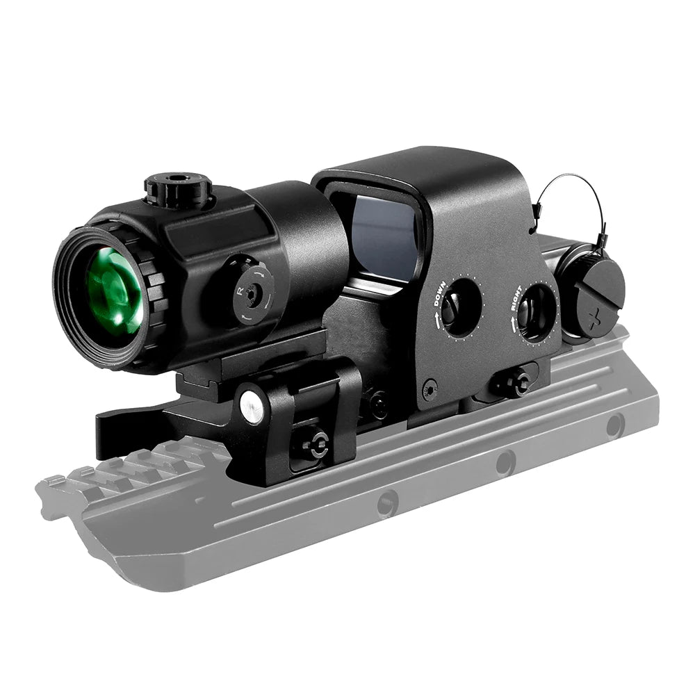 Elevate your airsoft accuracy with the Nabila G43 3X magnifier paired to a reliable EXPS3 red dot.