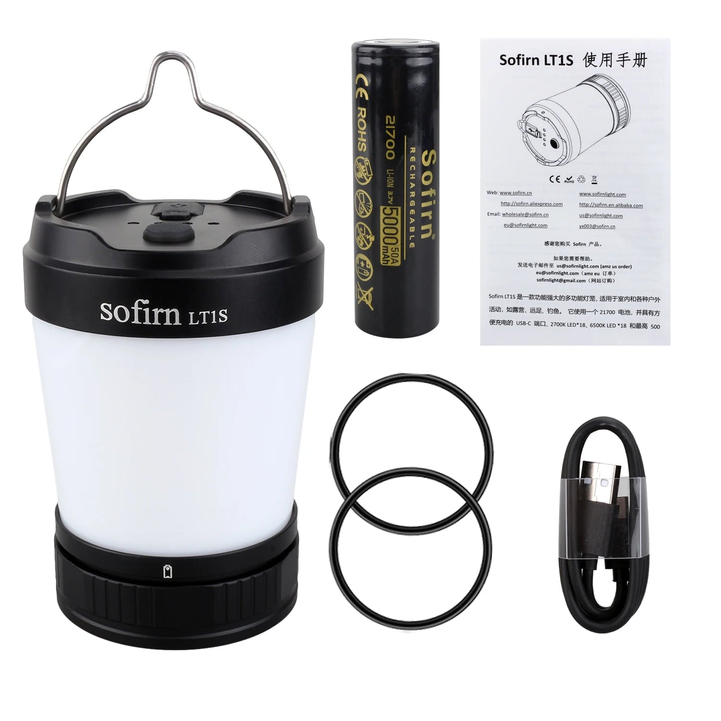 Sofirn LT1S Camping Light USB C 21700 Rechargeable Torch With Reverse Charging