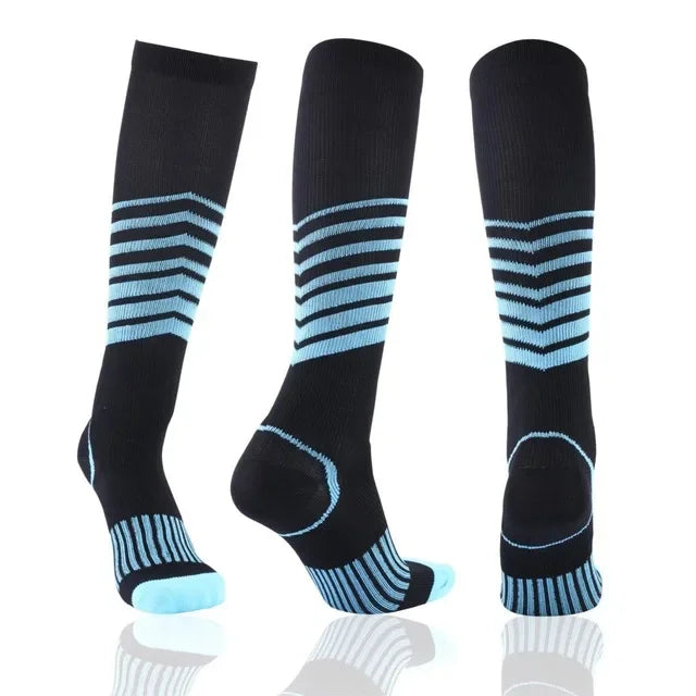 Experience all-day comfort and performance with knee-high compression socks from Brand NONE, designed for you as an athlete and everyday mover, with soft yet supportive fabric that improves your circulation and speeds recovery after workouts.