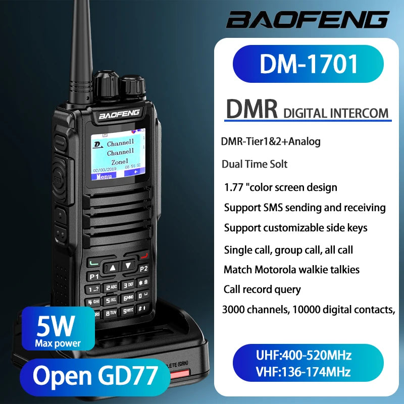 Unlock versatile comms with the Baofeng DM-series two-mode GPS walkie talkie, built to give you reliable, on-the-move connectivity.