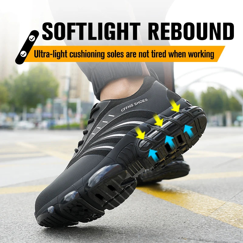 Step into safety with breathable lightweight comfort and reliable anti smash and anti puncture protection you can trust, designed to keep your feet cool, supported, and ready for demanding jobs.