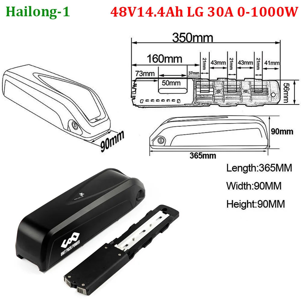Unitpackpower Ebike Battery 52V 48V 24Ah 21700 18650 Pack For BBS02 BBS01 BBSHD