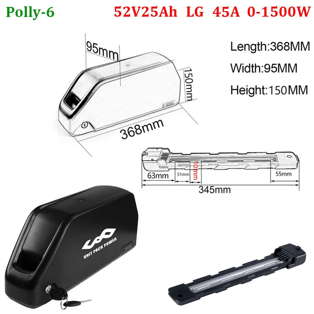 Unitpackpower Ebike Battery 52V 48V 24Ah 21700 18650 Pack For BBS02 BBS01 BBSHD