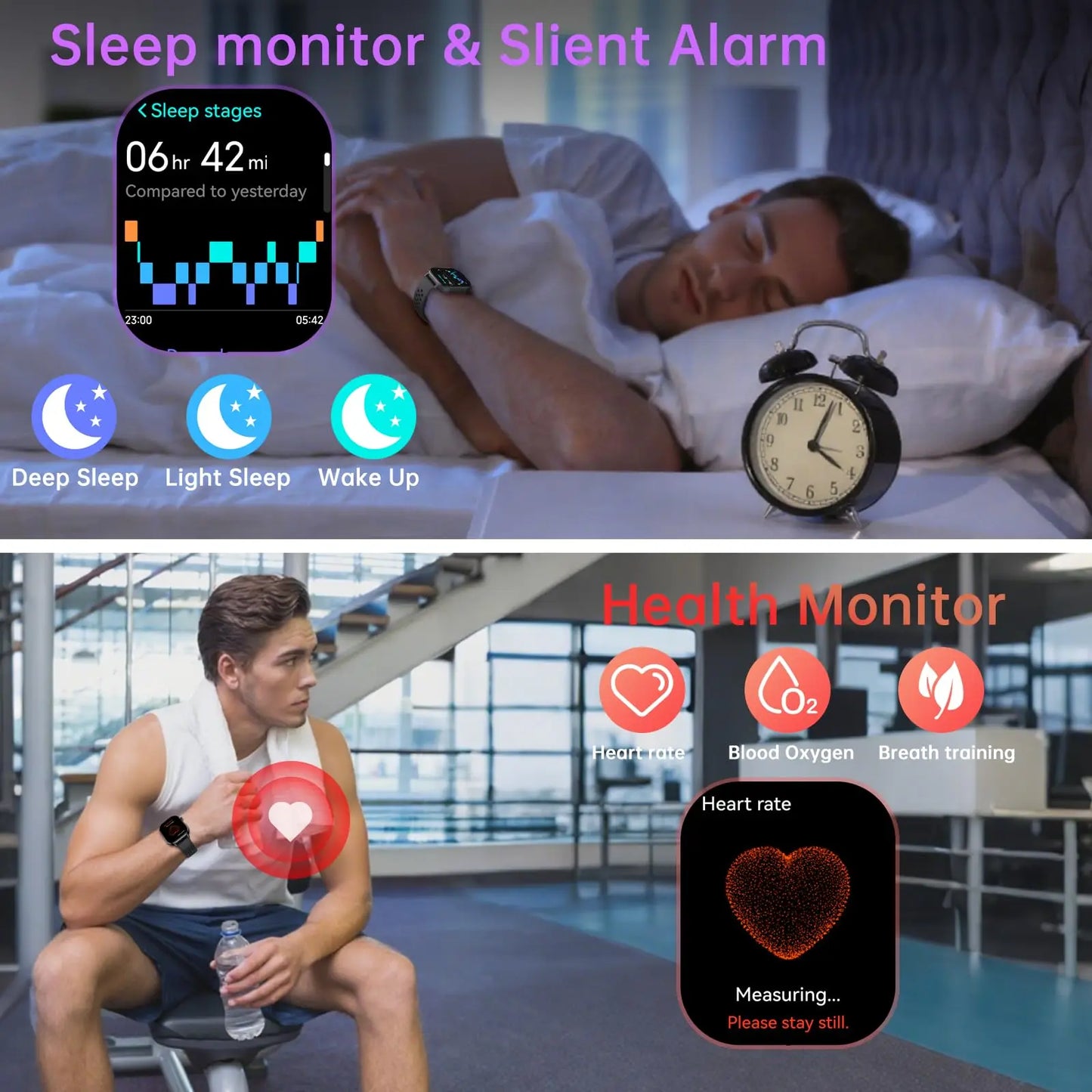 【2026 NEW】Smart Watch Men 2.06" AMOLED Always-On Display GPS Bluetooth Call 5ATM Waterproof 100+ Sports Heart Rate SpO2 Monitor Altimeter Compass 7-10 Day Battery Fitness Tracker for Android iOS