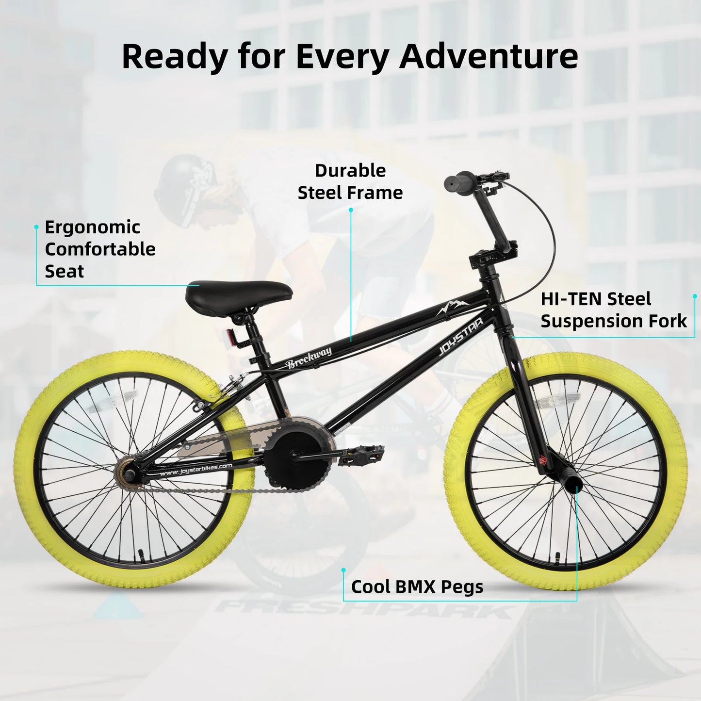 JOYSTAR Brockway Freestyle Kids BMX Bike 20 Inch For Ages 6 To 14