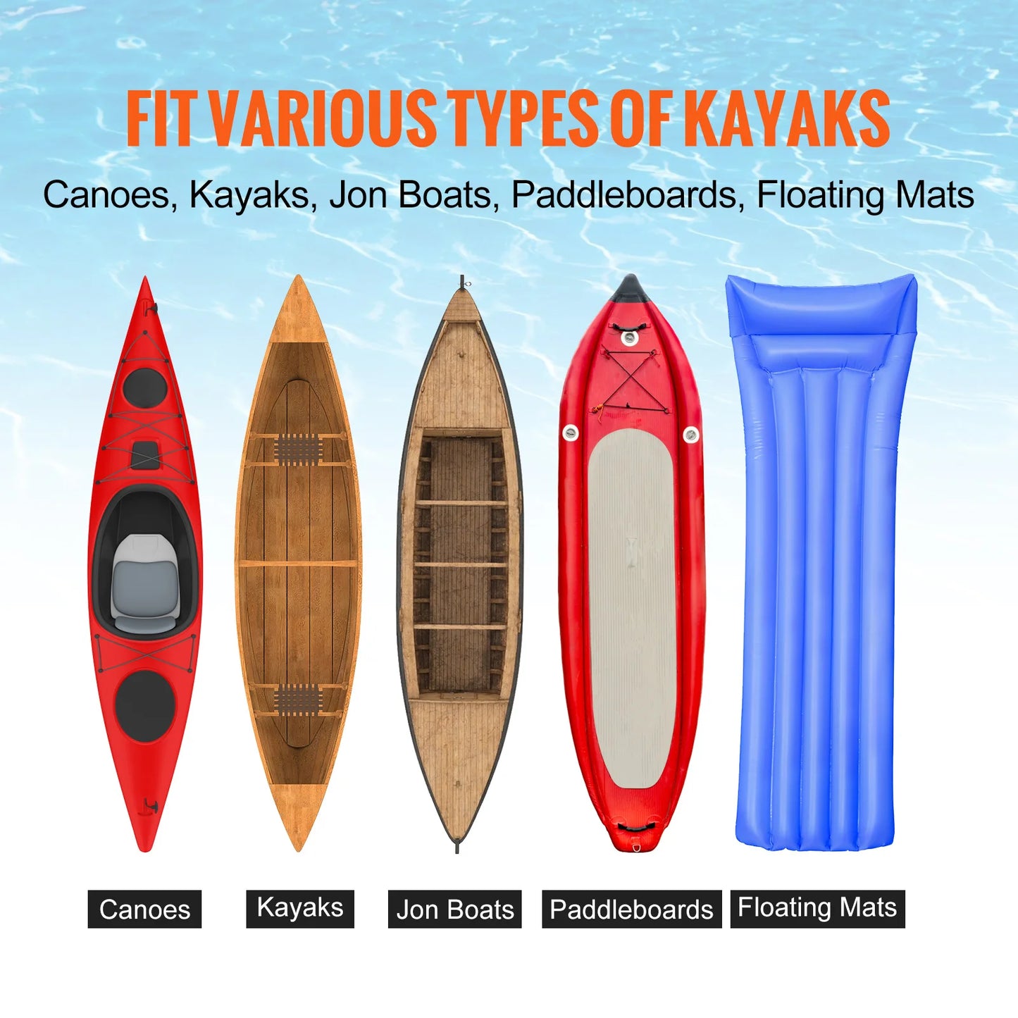 Move your water gear with confidence using the SucceBuy Kayak Cart, engineered to carry heavy loads and adapt to multiple craft.