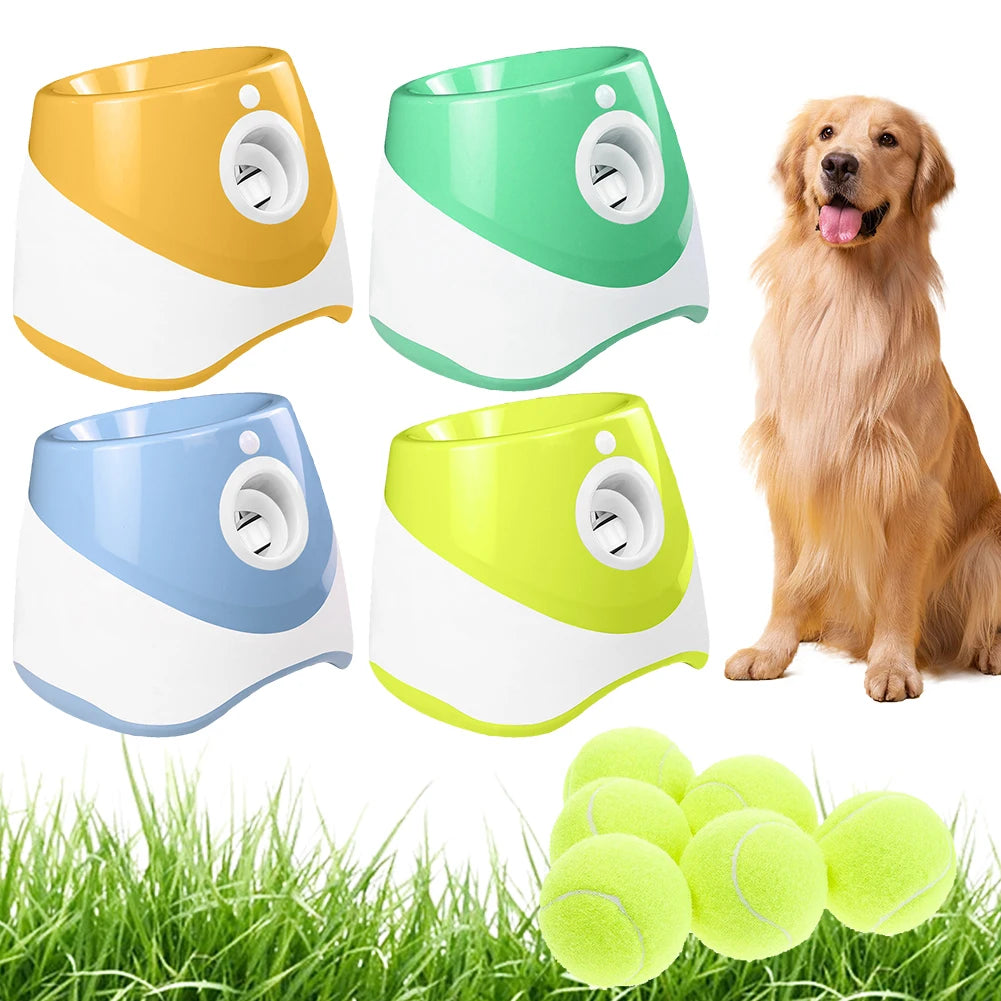 Alloet Mini Tennis Ball Launcher Catapult Toy For Pet Interactive Play