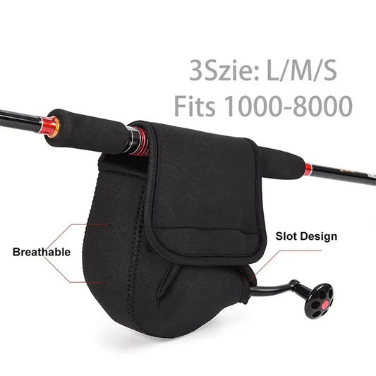 S/M/L Spinning Fishing Reel Cover Neoprene Wheel Protective Case Waterproof Reel Bag Storage Water Drop Wheel Package Outdoor