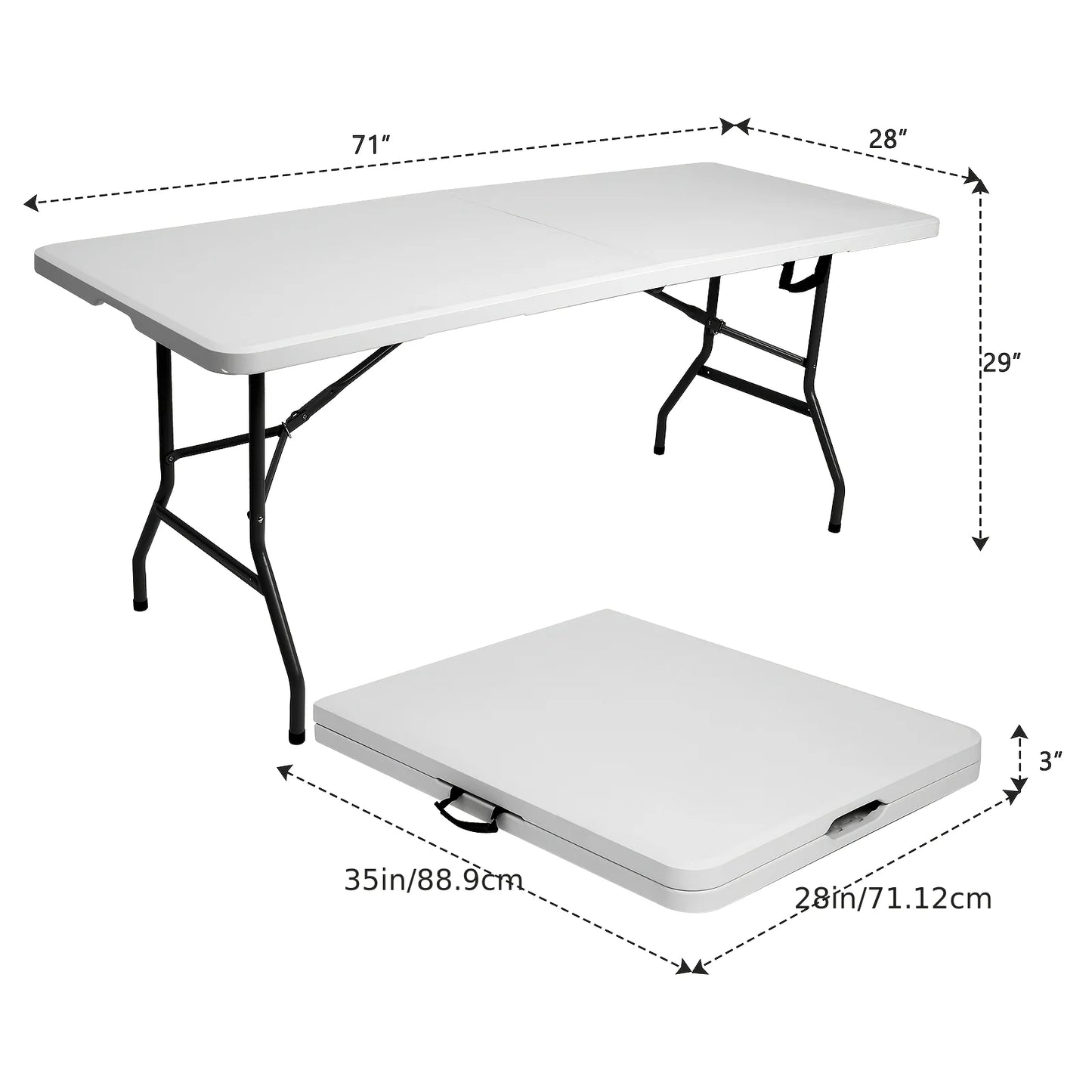 You can host any event with confidence when you roll out this extra-large, waterproof banquet table, designed to withstand busy parties, outdoor gatherings, and family celebrations with effortless durability.