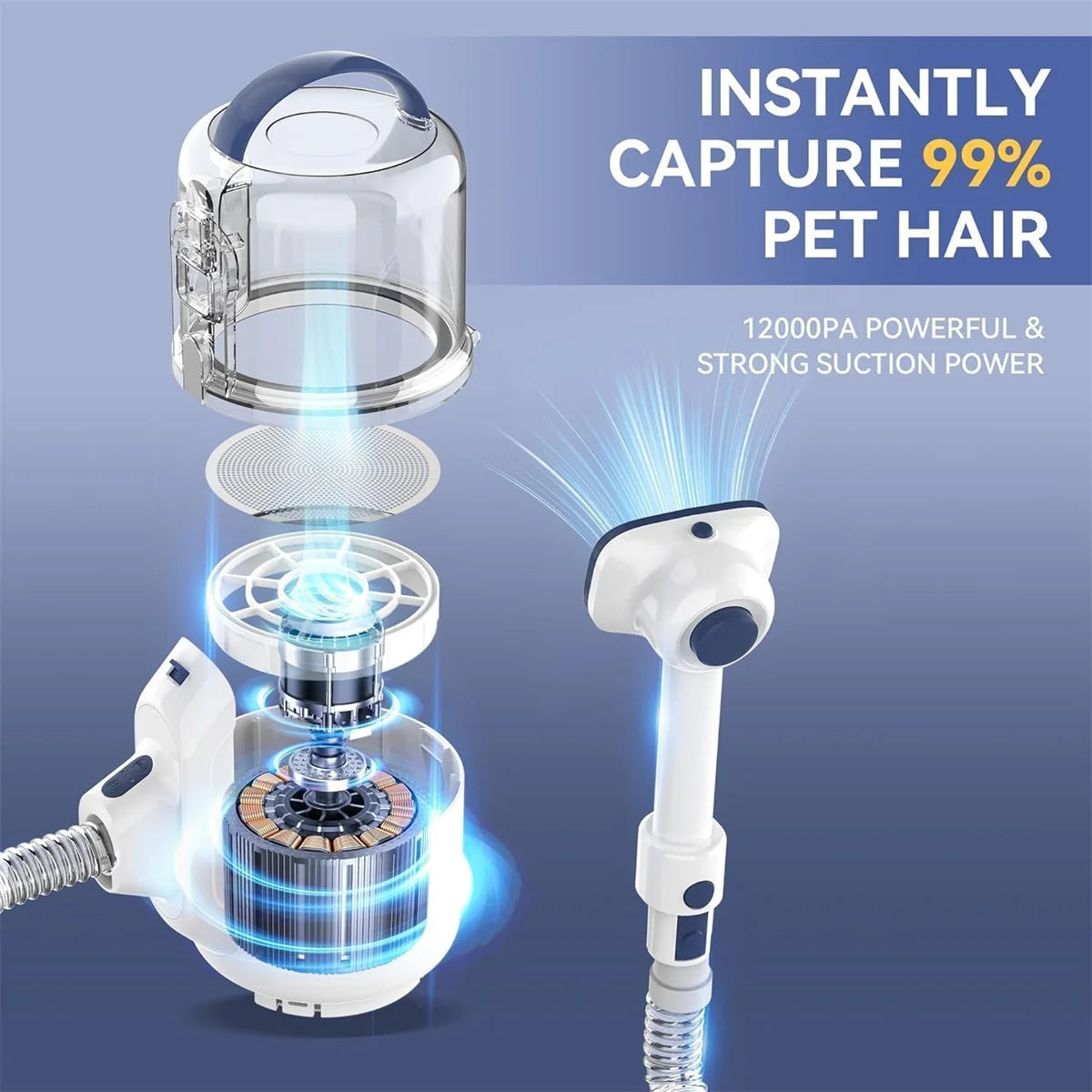 INSE P50 Dog Grooming Vacuum With Clippers Deshedding Tools 2.5L Large Cup 12Kpa