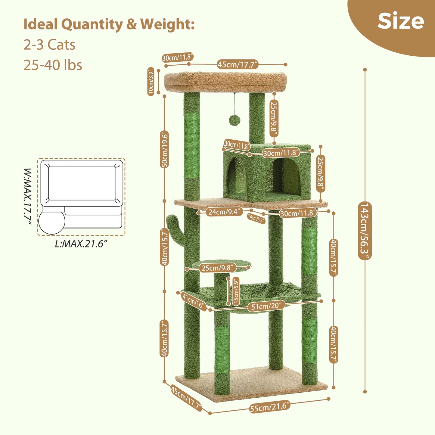 Give your large cat a towering playground with the PAWZ Road Cactus Cat Tree Tower designed for big climbers and fearless explorers.