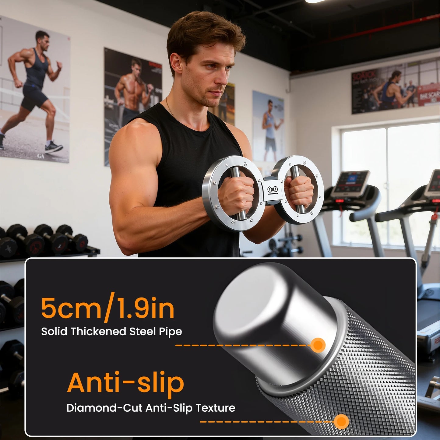 Take your grip and forearm training to the next level with this adjustable rotator machine, designed to reinforce strength, endurance, and control from 8 to 15 pounds.