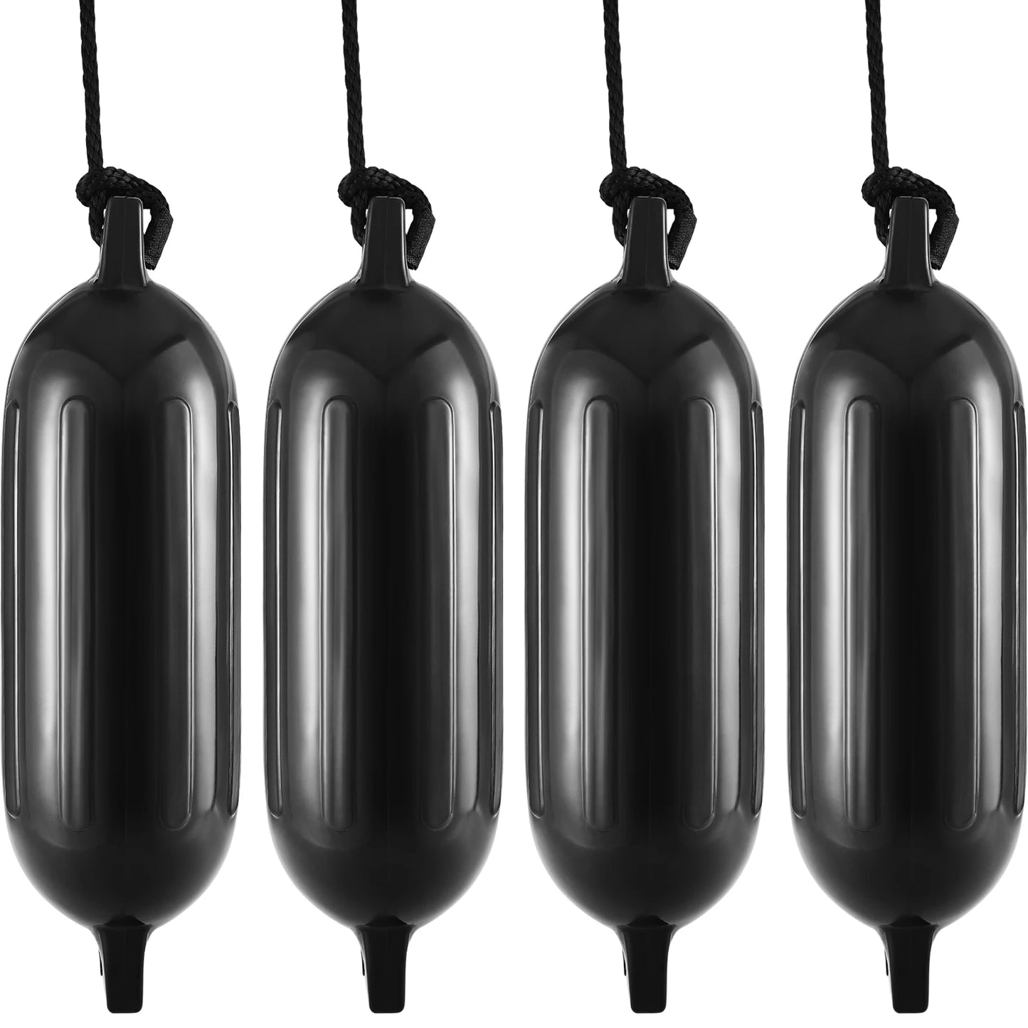 SucceBuy Inflatable Ribbed Fender with Center Holes Marine Boat Dock Fender Bumper with Air Pump 4 Needles 4 Ropes & Storage Bag
