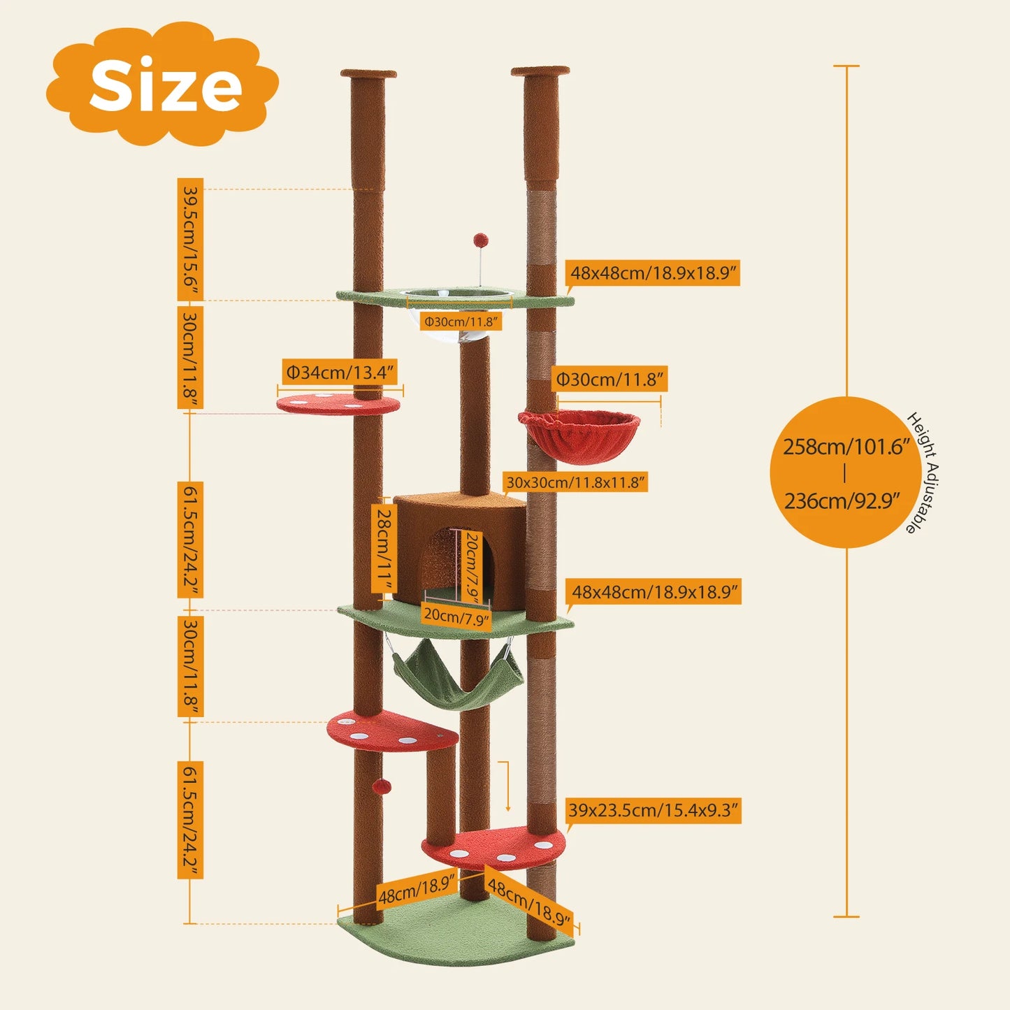 Elevate your cat’s playtime with PAWZ Road Floor to Ceiling Cat Tree.
