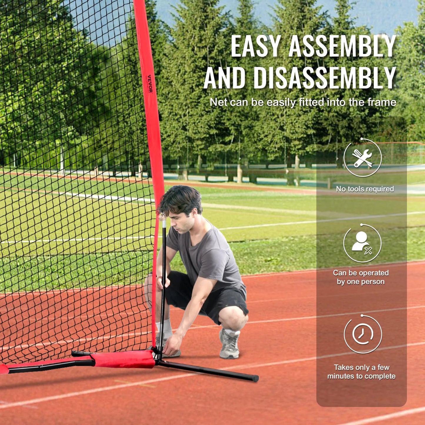 SucceBuy Barricade Backstop Net For Ball Sports Practice Netting With Carry Bag