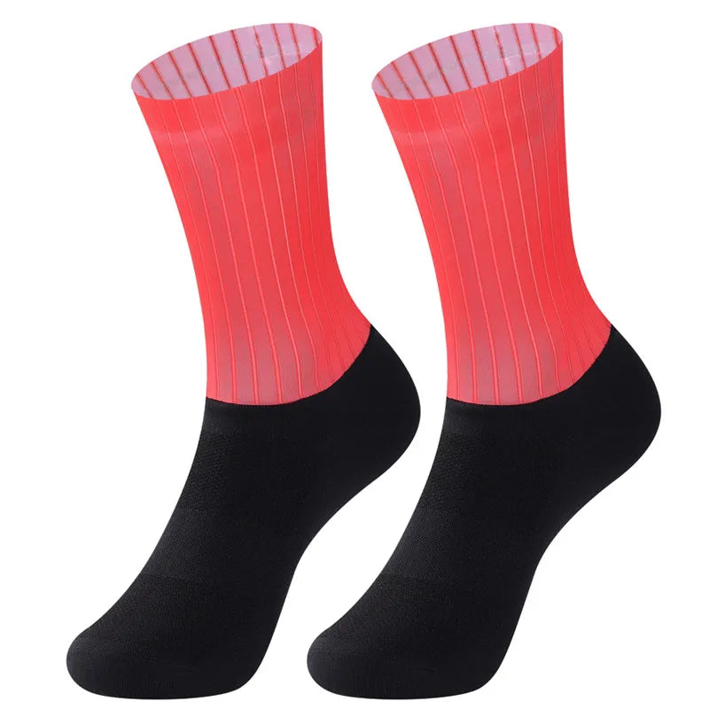 New Bike Team Aero Socks Seamless Anti Slip Cycling Socks Road Bicycle Socks Outdoor Racing Bike Compression Sport Socks