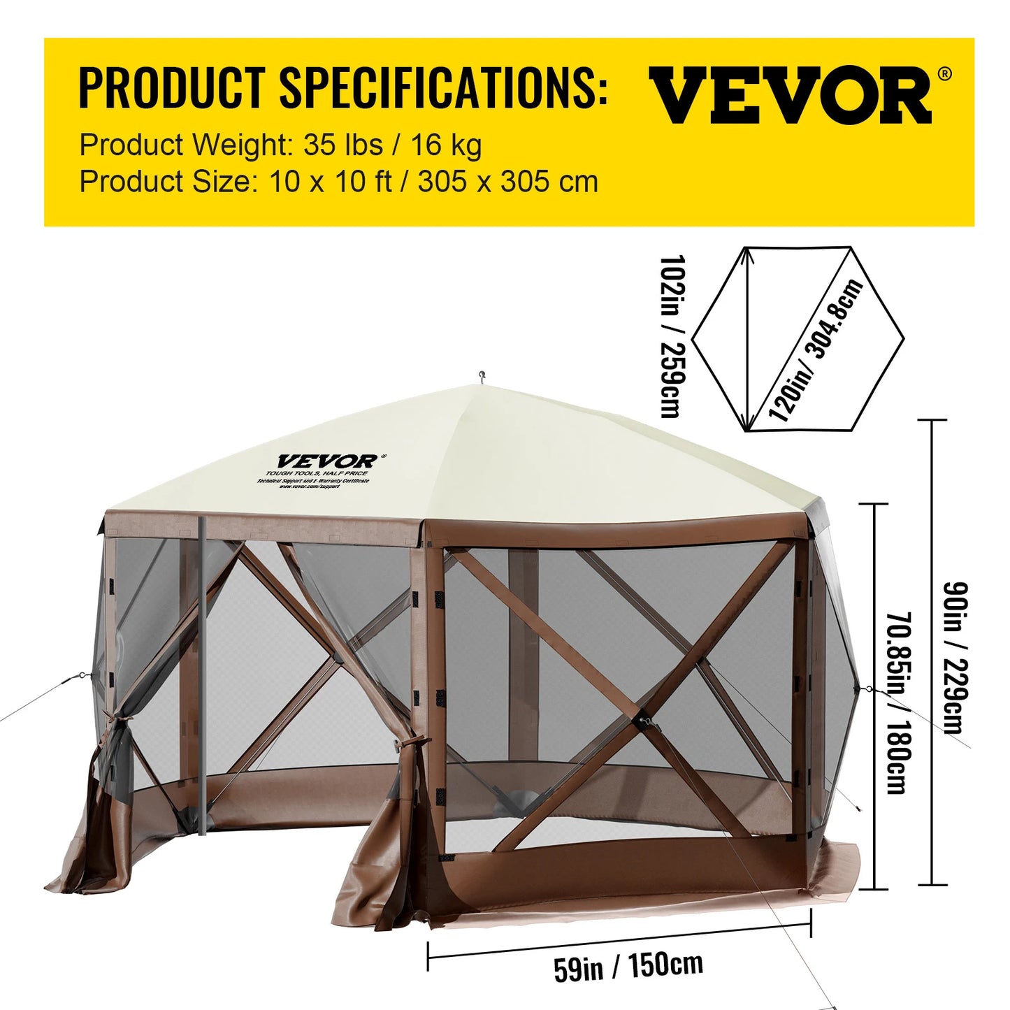 From SucceBuy, elevate your outdoor space with a durable, pop-up camping gazebo that blends shade, privacy, and breeze.